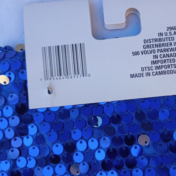 Blue Sequin Santa Hat Christmas Holiday Festive Gift Party Yuletide Cheer Fun - Picture 7 of 8